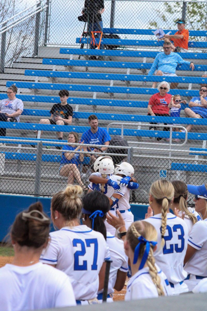 The Middle Tennessee Blue Raiders celebrate a home run by Lexi Medlock (3)
against Louisiana Tech at Blue Raider Softball Field on April 4, 2026.