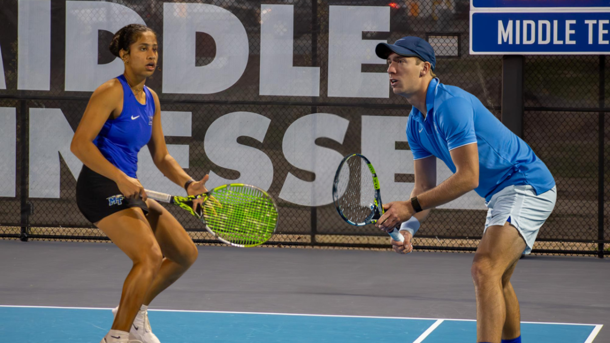 Rutuja Chaphalkar and Ondrej Horak for the MTSU men's and women's tennis team. 