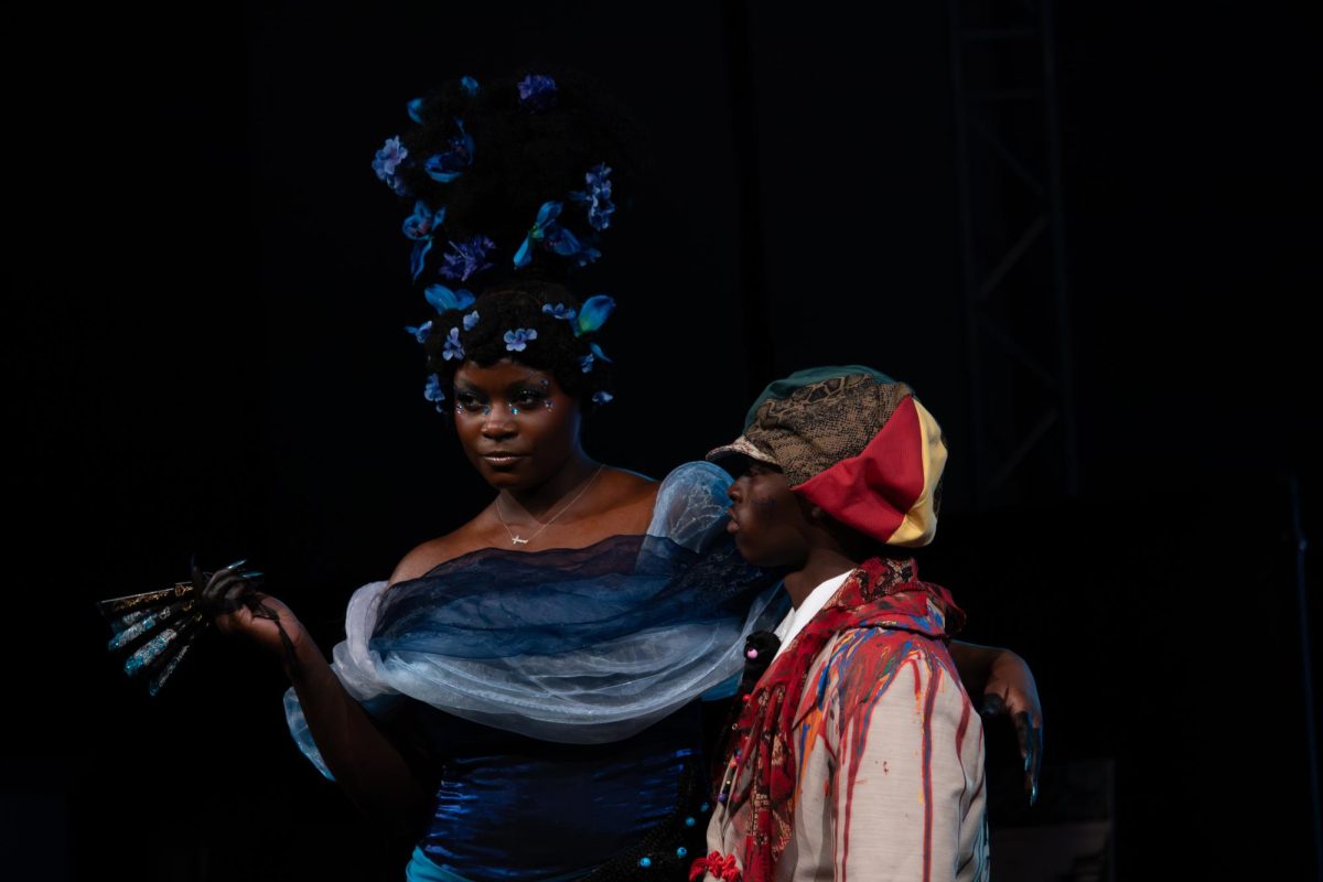 A model strikes a pose on the runway at the TXMD fashion show on April 18, 2026.