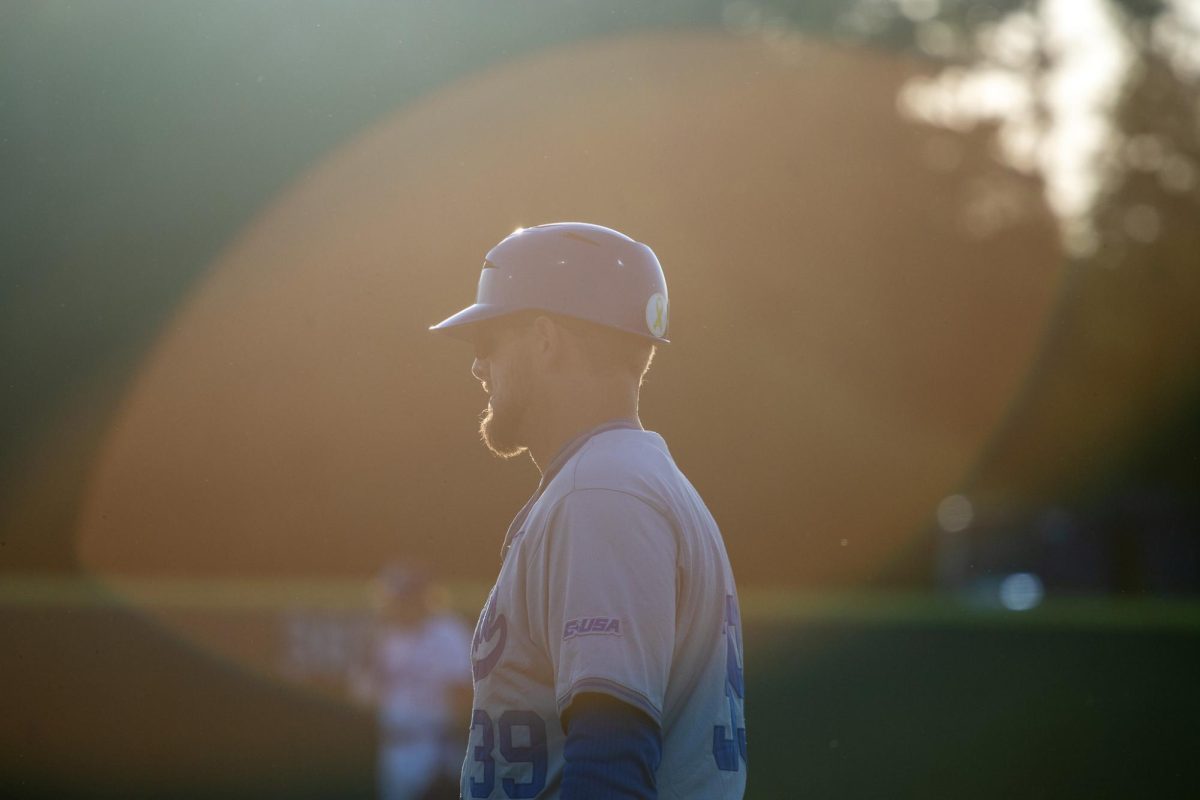 MTSU assistant coach Ryan Huber watches a batter during a game against Tennessee Tech University at Bush Stadium on April 21, 2026.
