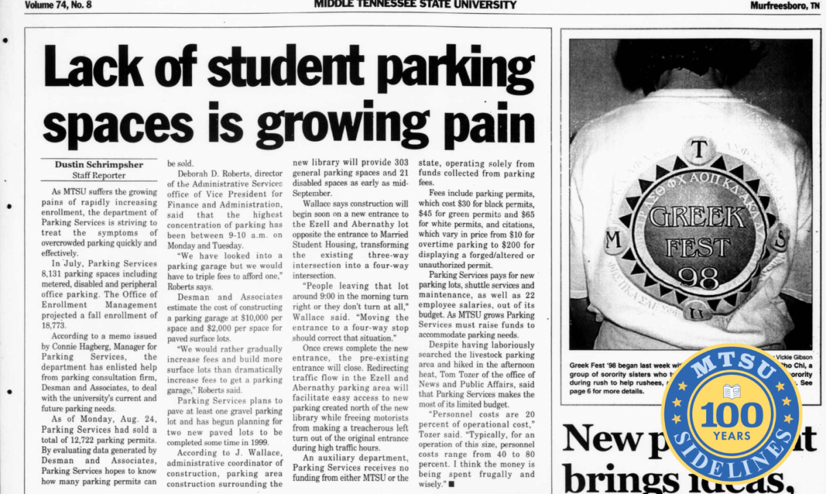 Sidelines, Aug. 31, 1998.