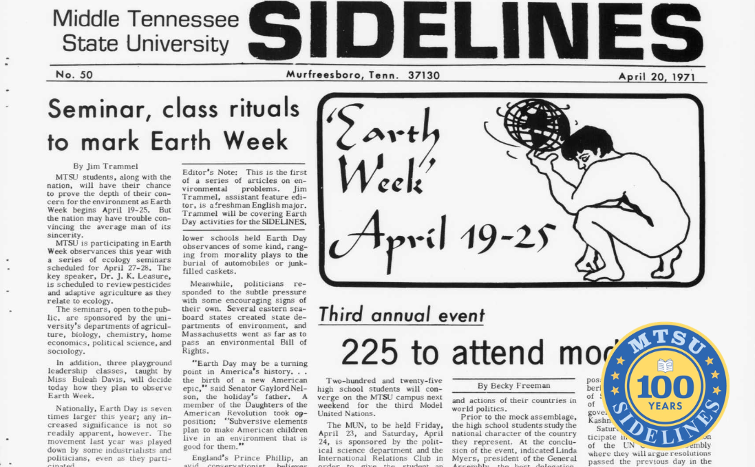 Sidelines, April 20, 1971.