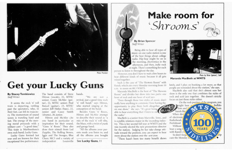 Sidelines, March 1, 2001. 