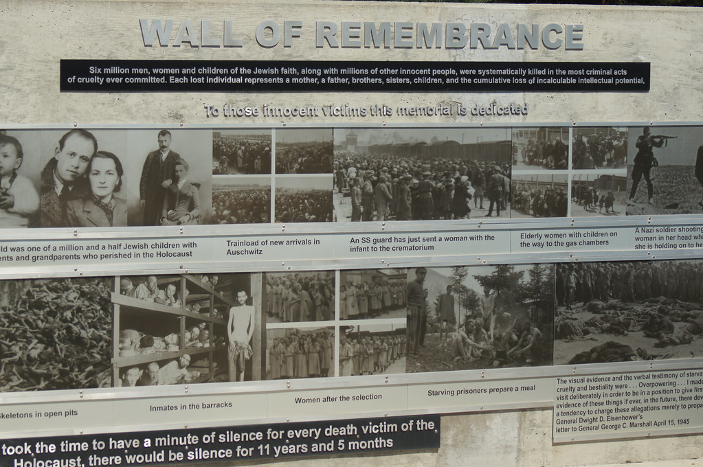 A Holocaust remembrance wall. Photo by David Willis, courtesy of Creative Commons.