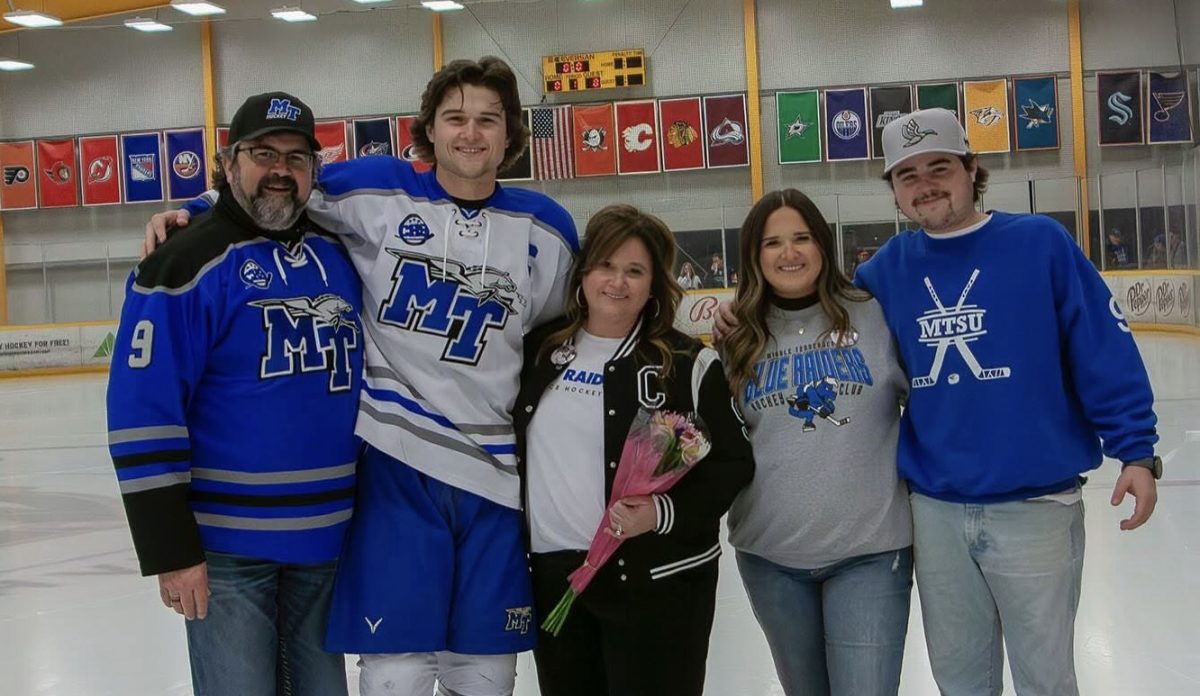 The Palmer family poses for a picture on Linden Palmer's senior night. 