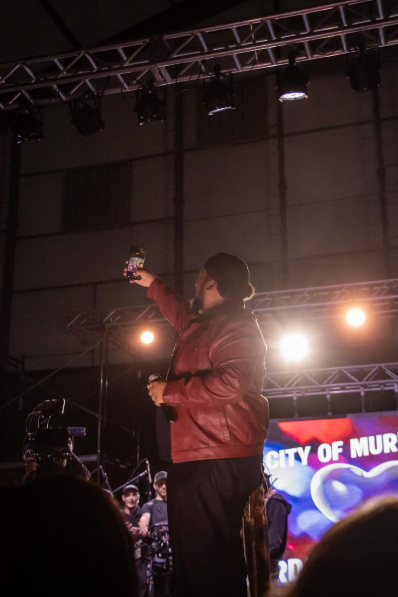 Jordan McCullough snaps a selfie with the crowd for American Idol's social media accounts at the Richard Siegel Soccer Complex on May 6, 2026.
