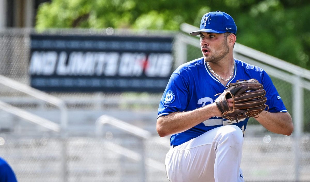 MTSU pitcher Chandler Alderman winds up before throwing a pitch during a game against Jacksonville State University at Mickey Dunn Stadium on May 21, 2026. 