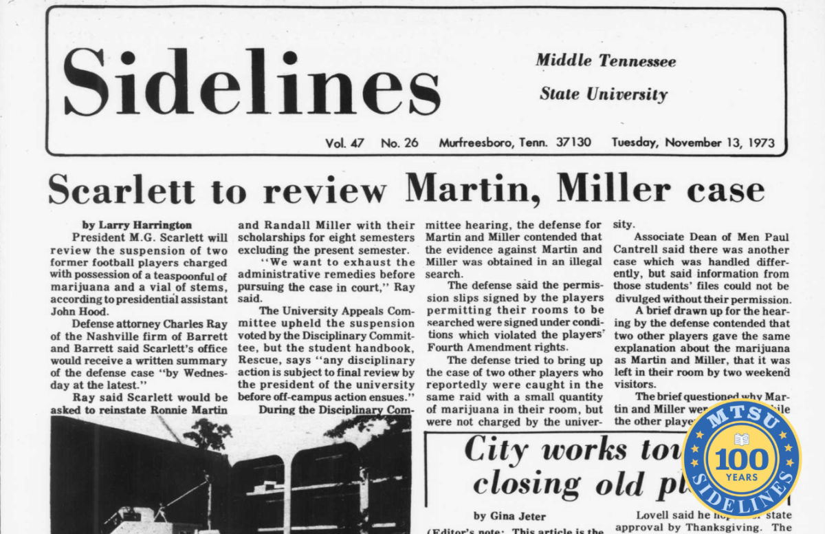 Sidelines, Nov. 13, 1973. 