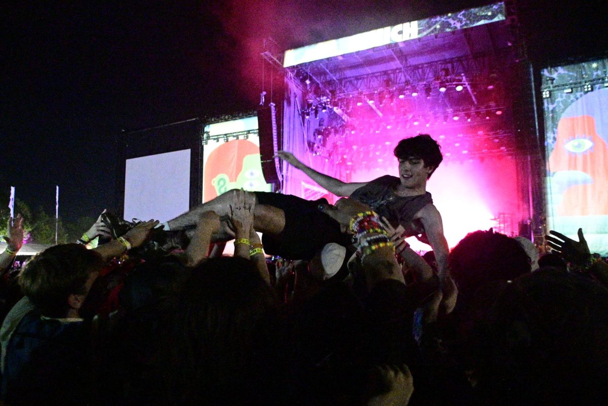 Crowd surfer during Turnstile at Bonnaroo Music & Arts Festival in Manchester, Tenn. on June 12, 2026.