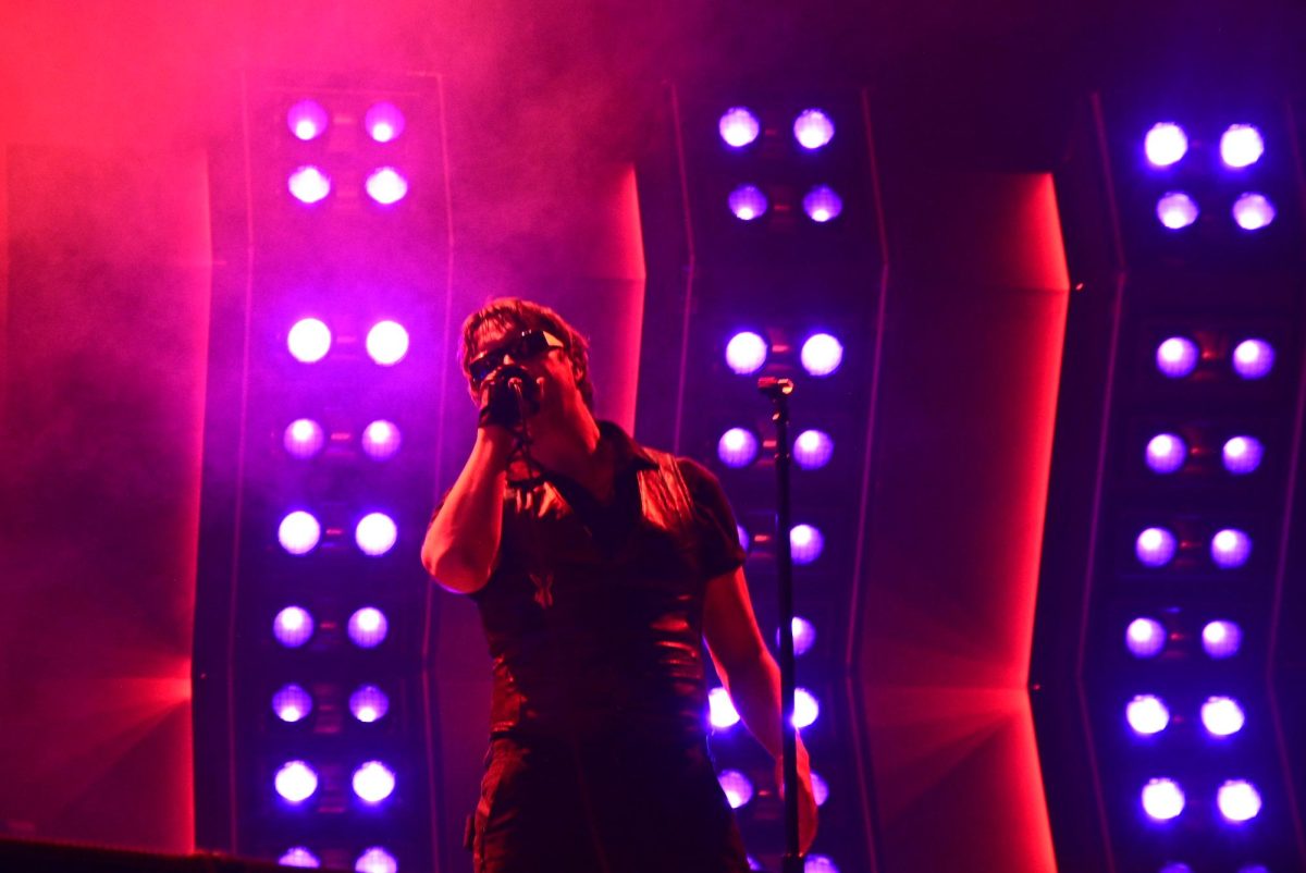Julian Casablancas of The Strokes performing on the What Stage at Bonnaroo Music & Arts Festival in Manchester Tenn. on June 12, 2026.