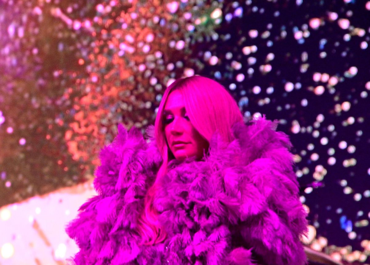 Kesha walks out at This Tent during Bonnaroo Music & Arts Festival in Manchester, Tenn. on June 13, 2026.