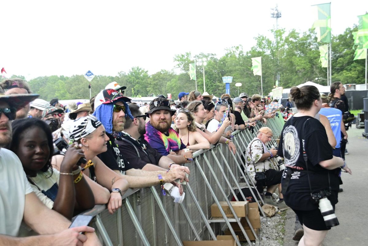 The crowd waits for Alabama Shakes to start at the What Stage at Bonnaroo Music & Arts Festival in Manchester, Tennessee, on June 13, 2026.